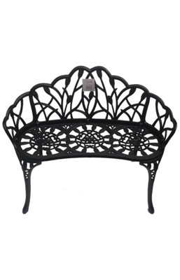 Cast Aluminium Bench Design 8 - Black