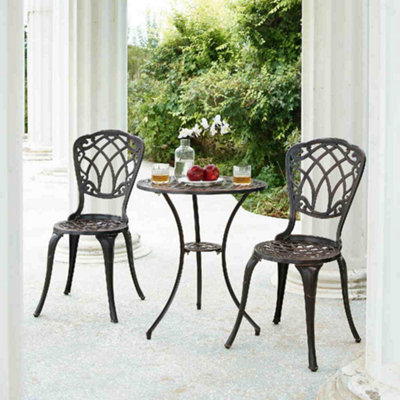 Cast Aluminium Bistro Set - Bronze