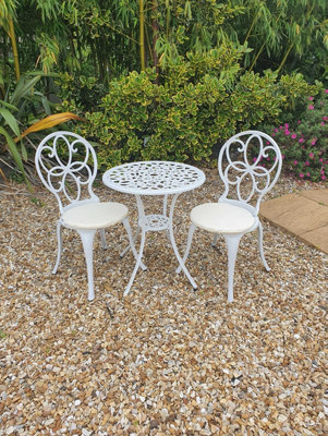 Cast Aluminium Bistro Set Design 13 - White