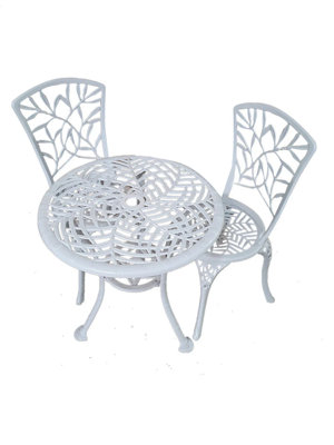 Cast Aluminium Bistro Set Design 8 - White