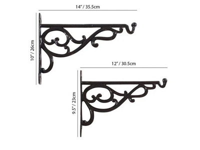 Cast Aluminium Hanging Basket Brackets -12" - 4