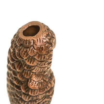 Cast Aluminium Owl Candle Holder Antique Brass H14.5Cm W7.5Cm