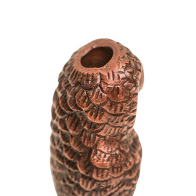 Cast Aluminium Owl Candle Holder Antique Copper H14.5Cm W7.5Cm