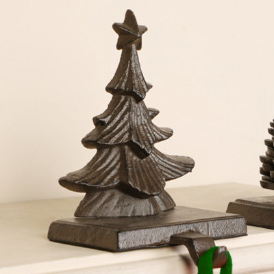 Cast Iron 3D Christmas Tree Stocking Holder