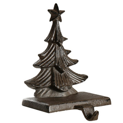 Cast Iron 3D Christmas Tree Stocking Holder