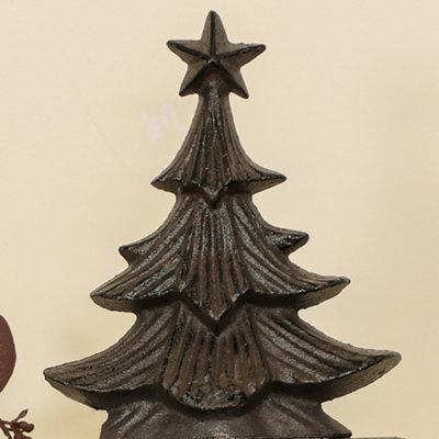 Cast Iron 3D Christmas Tree Stocking Holder - 4