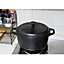 Cast Iron 4.7L Casserole Dish Non Stick Oven Stew Cooking Stock Pot With Lid