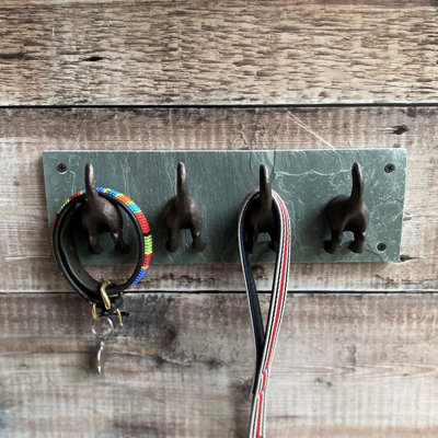 Cast Iron and Slate Dog Tail Wall Hooks DIY at B&Q