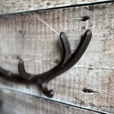 Key Safe Wall Mounted Vintage Stag Head Coat Rack – Cast Iron Antler ...
