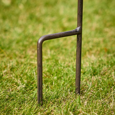 Cast Iron Glass Garden Rain Gauge Chicken