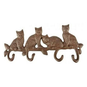 Cast Iron Cat Tail Hanging Hook Plaque