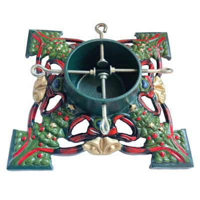 Cast Iron Christmas Tree Stand Decorative Trees & Bells for Real Trees ...