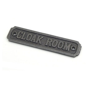 Cast Iron Cloakroom Sign - 148mm x 36mm