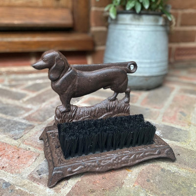 Cast Iron Dachshund Dog Boot Brush Shoe Scraper