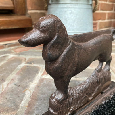 Cast Iron Dachshund Dog Boot Brush Shoe Scraper - 4