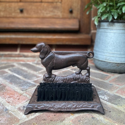 Cast Iron Dachshund Dog Boot Brush Shoe Scraper - 6