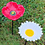 Cast Iron Daisy & Poppy Bird Feeder Flower Dish Set