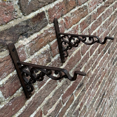 Cast Iron Decorative Hanging Garden Basket Bracket (20cm) - Pack of 4