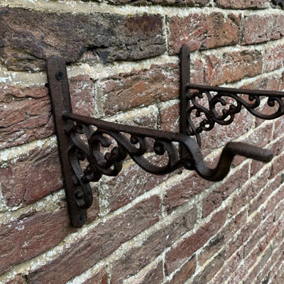 Cast Iron Decorative Hanging Garden Basket Bracket (20cm) - Pack of 4