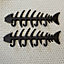 Cast Iron Fish Bone Wall Hook Racks (Pack of 2)