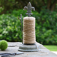 Cast Iron Fleur de Lys Outdoor Garden String Twine & Dispenser for Garden Gifts