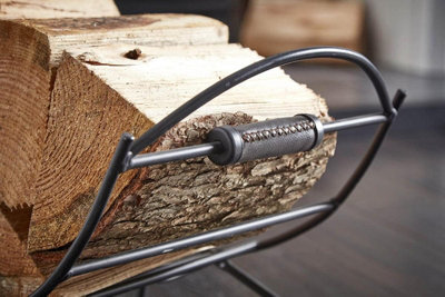 Cast Iron Folding Log Storage Rack Black - LOG03