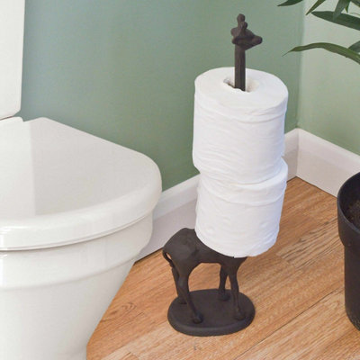 Cast Iron Giraffe Toilet Roll Holder - 3