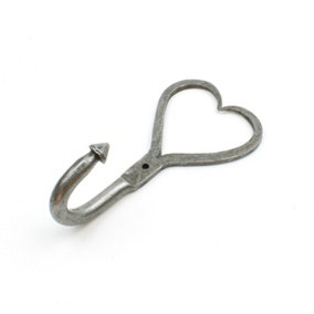 Cast Iron Heart Design Single Hook