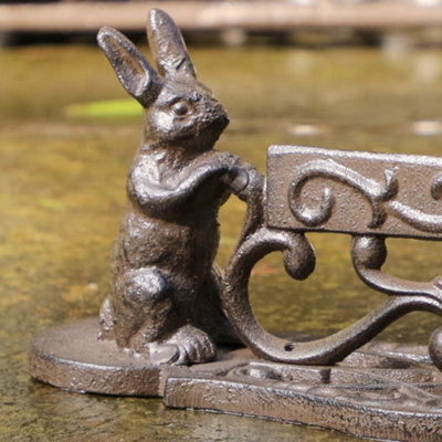 Cast Iron Heavy Weighted Rabbit Outdoor Garden Boot Brush Scraper for ...
