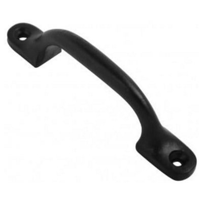 Cast Iron Hot Bed Handle 100mm - Black Japanned Finish with Screws - Ideal for Garden Gates, Shed Doors & Indoor Outdoor Use