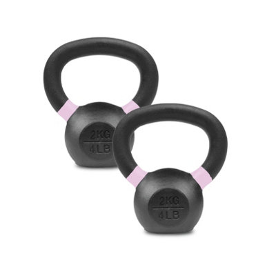 Cast Iron Kettlebell Pair 2kg Each for Home Gym Strength Training