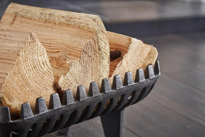 Cast Iron Log Basket Rack Black - LOG01
