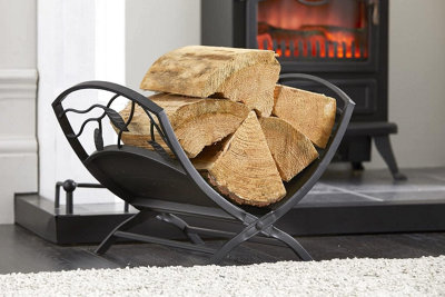 Cast Iron Log Grate Storage Rack Black - LOG96