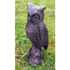 Cast Iron Long Eared Owl hand finished with an Antique Verde Bronze Finish