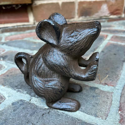 Cast Iron Mouse Decorative Doorstop - 4