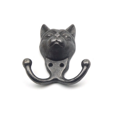 Cast Iron Novelty Cat Coat Hook 110mm x 100mm DIY at B&Q