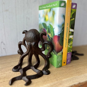 Cast Iron Octopus Decorative Bookends (Set of 2)