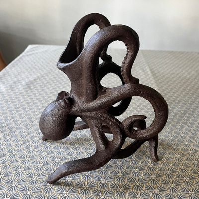 Cast Iron Octopus Shaped Wine Bottle Holder
