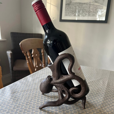 Cast Iron Octopus Shaped Wine Bottle Holder - 5