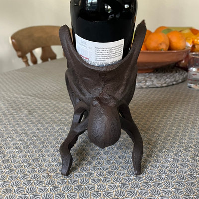 Cast Iron Octopus Shaped Wine Bottle Holder - 7