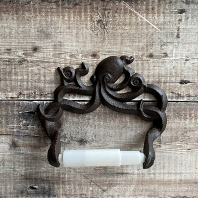 Cast Iron Octopus Wall Dispenser and Floor Loo Roll Holder - 6