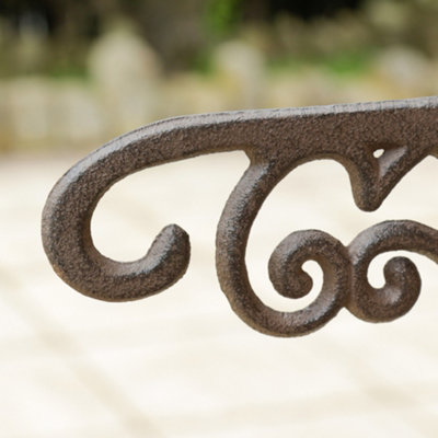 Cast Iron Ornate Scrolled Outdoor Garden Bird Feeder Hanging Wall Bracket - 4