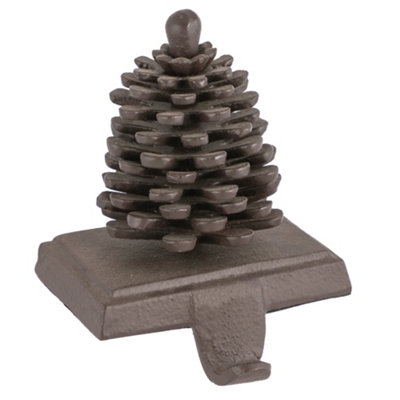 Cast Iron Pine Cone Christmas Stocking Holder
