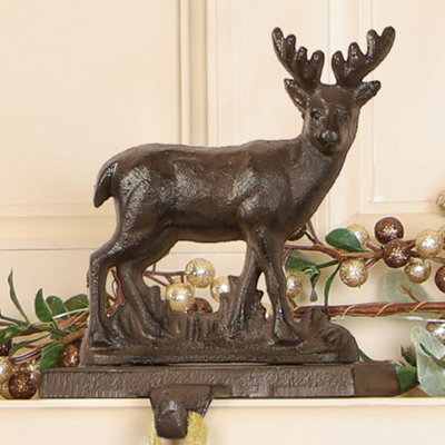 Cast Iron Reindeer Christmas Stocking Holder