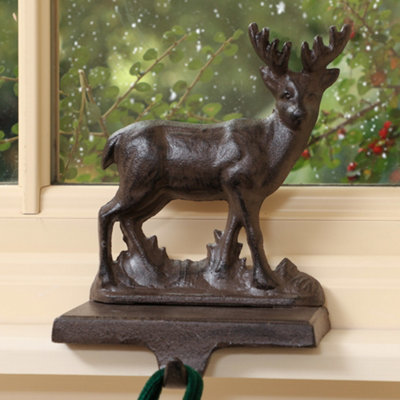 Cast Iron Reindeer Christmas Stocking Holder