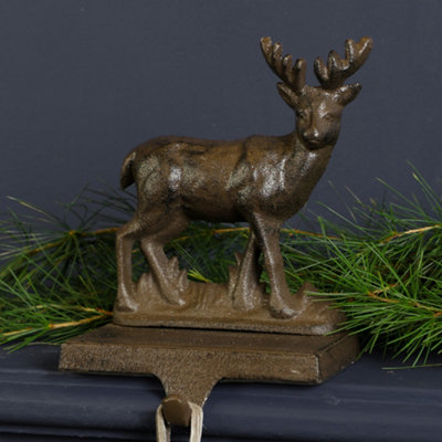 Cast Iron Reindeer Christmas Stocking Holder - 4