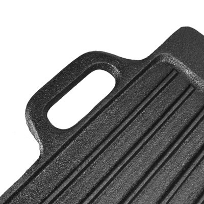 Cast Iron Reversible Griddle Pan Non-Stick Coating Gas Electric Hobs