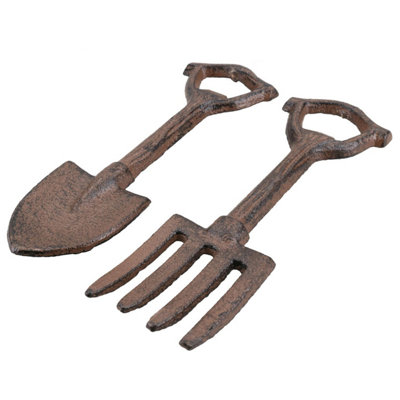 Cast Iron Rustic Fork & Spade Bottle Opener Set | DIY at B&Q