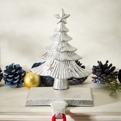 Cast Iron Silver Christmas Tree Decorative Fireplace Stocking Holder Christmas Stocking Holder Price Comparisons | Compare The Build