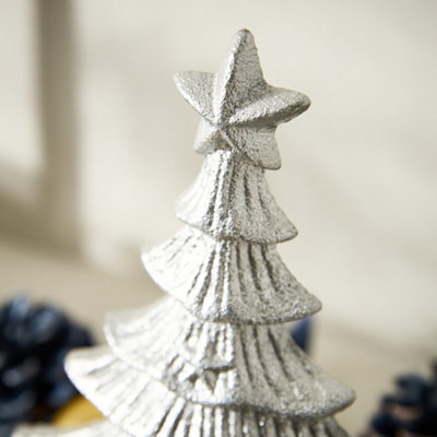 Cast Iron Silver Christmas Tree Stocking Holder - 4